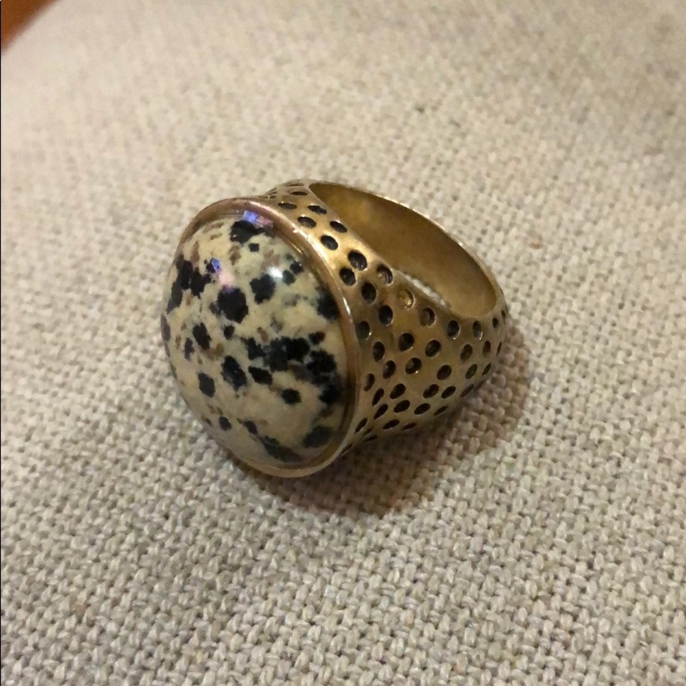 Speckled stone chunky ring